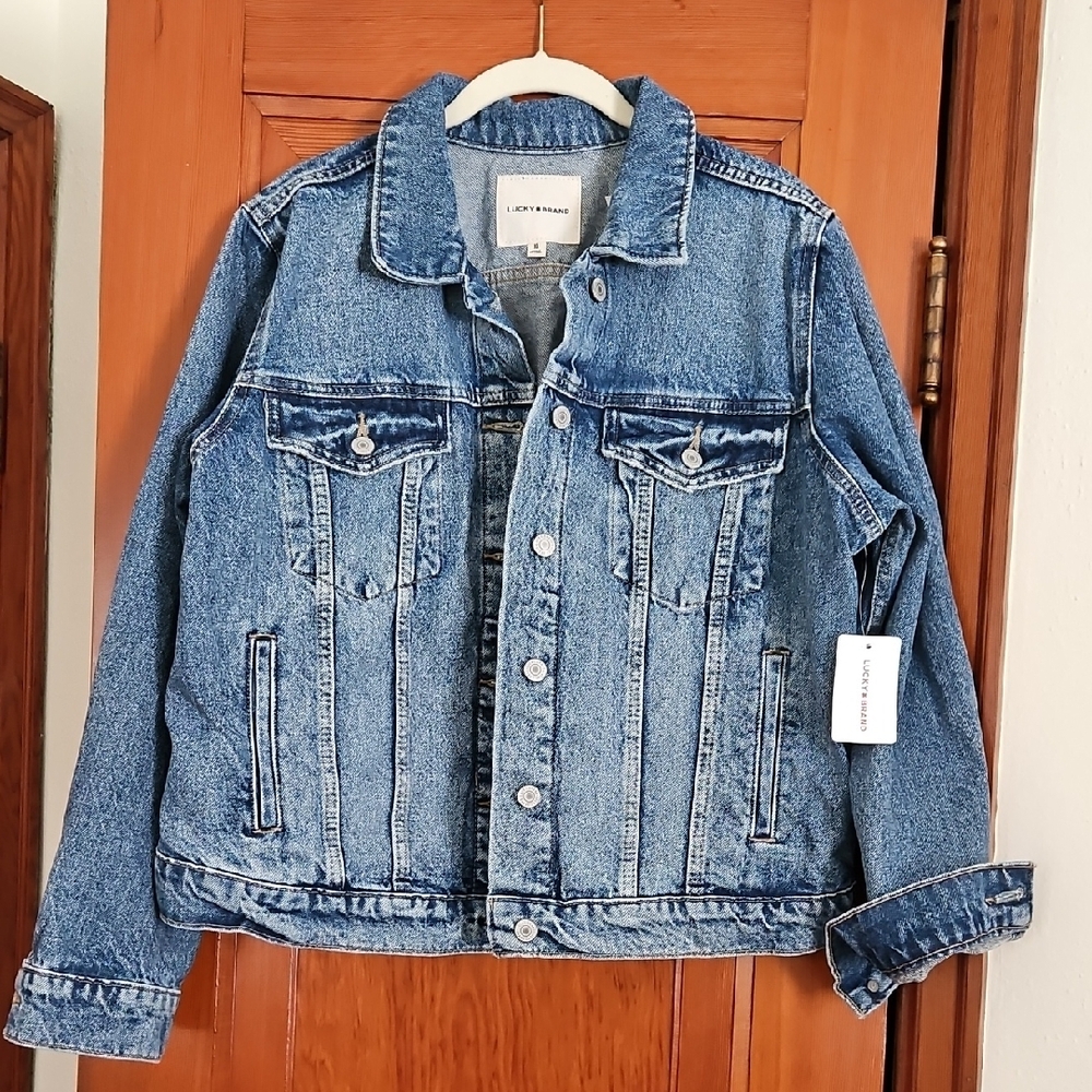 Womens Lucky Brand Blue Denim Jacket Size XL NWT
